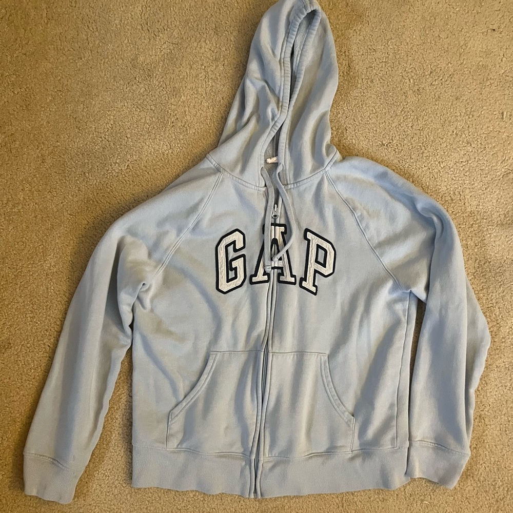 GAP light blue zippered sweatshirt size L